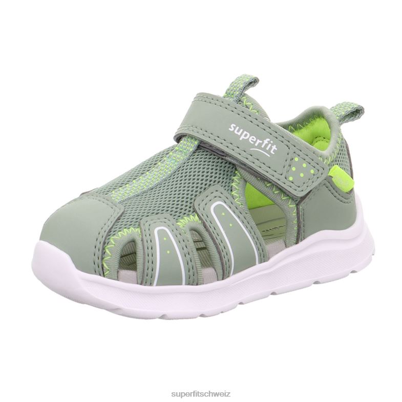 Babys Sandalen 44B2D207 Superfit Wave - Sandale mit Klettverschluss hellgrün/gelb