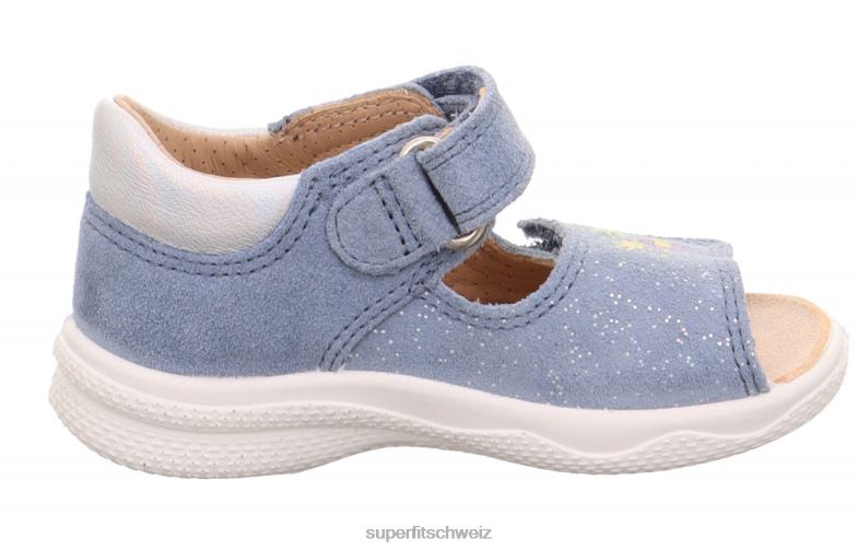 Babys Sandalen 44B2D208 Superfit Polly – Sandale mit Klettverschluss blau/silber
