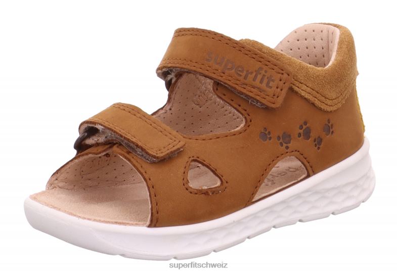 Babys Sandalen 44B2D216 Superfit lagoon - Sandale mit Klettverschluss braun/gelb