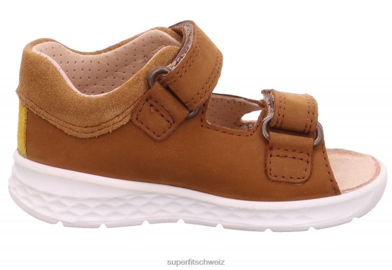 Babys Sandalen 44B2D216 Superfit lagoon - Sandale mit Klettverschluss braun/gelb
