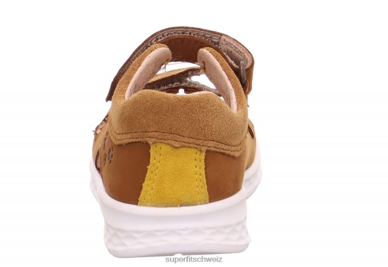 Babys Sandalen 44B2D216 Superfit lagoon - Sandale mit Klettverschluss braun/gelb