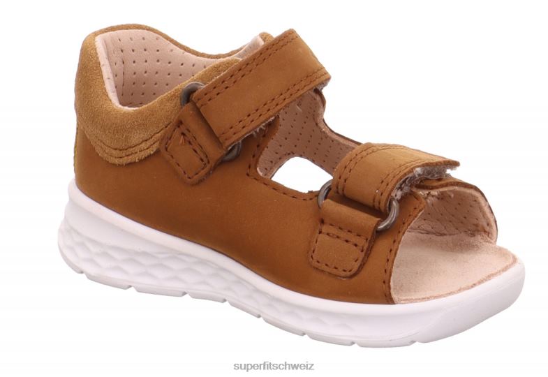 Babys Sandalen 44B2D216 Superfit lagoon - Sandale mit Klettverschluss braun/gelb