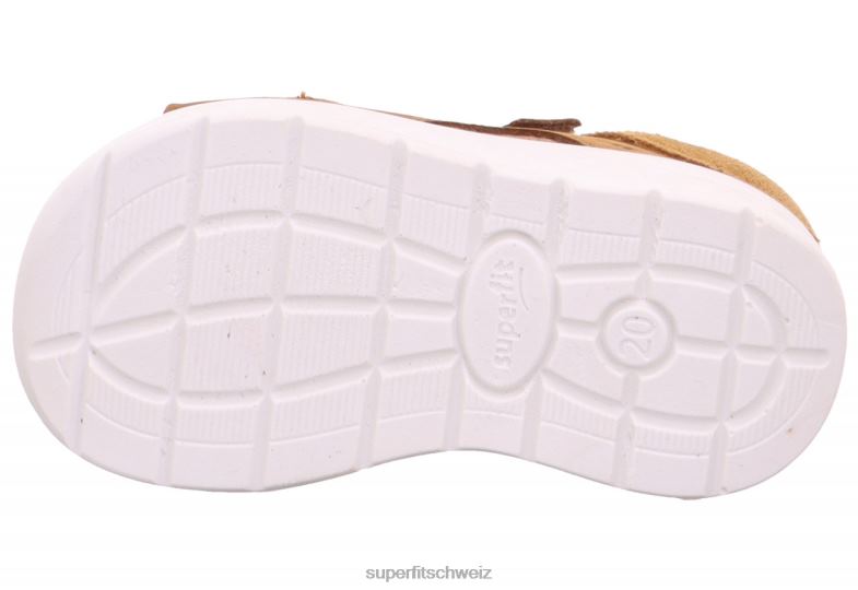 Babys Sandalen 44B2D216 Superfit lagoon - Sandale mit Klettverschluss braun/gelb
