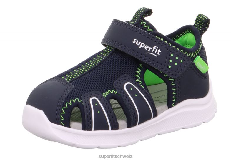 Babys Sandalen 44B2D228 Superfit Wave - Sandale mit Klettverschluss blau/hellgrün