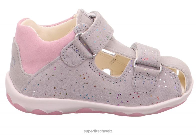 Babys Sandalen 44B2D229 Superfit fanni - Sandale mit Klettverschluss hellgrau/rosa