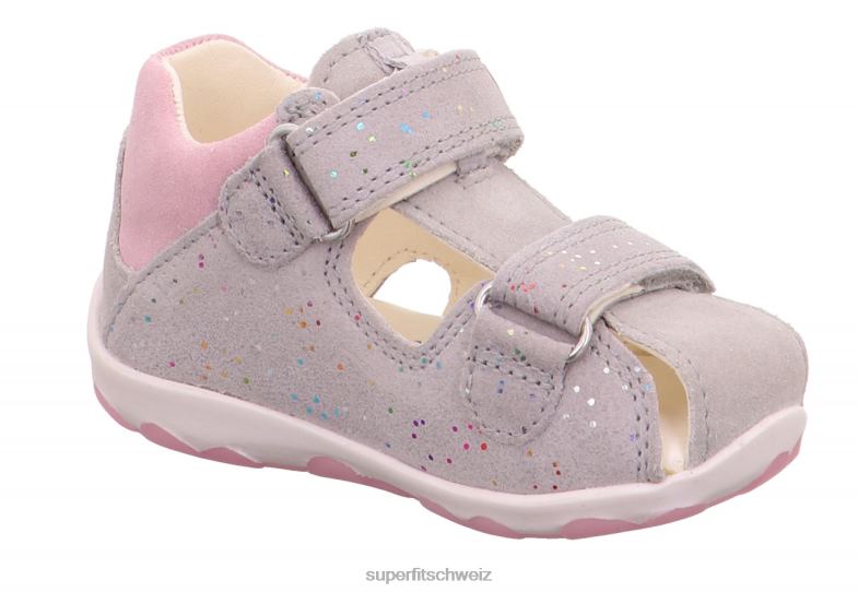 Babys Sandalen 44B2D229 Superfit fanni - Sandale mit Klettverschluss hellgrau/rosa