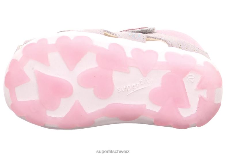 Babys Sandalen 44B2D229 Superfit fanni - Sandale mit Klettverschluss hellgrau/rosa