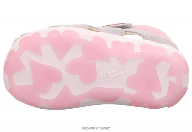 Babys Sandalen 44B2D229 Superfit fanni - Sandale mit Klettverschluss hellgrau/rosa