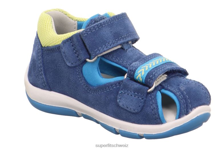 Babys Sandalen 44B2D234 Superfit Freddy – Sandale mit Klettverschluss Blau Gelb