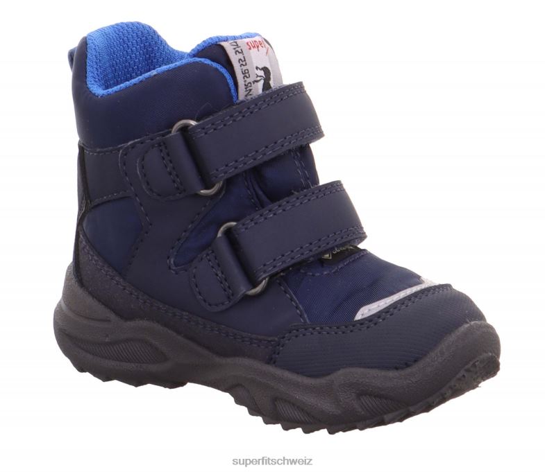 Babys Stiefel 44B2D438 Superfit Glacier - Stiefel mit Klettverschluss Blau