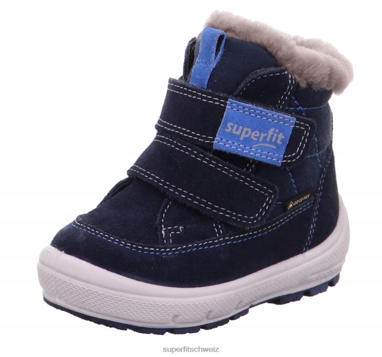 Babys Stiefel 44B2D439 Superfit groovy - Stiefel mit Klettverschluss Blau