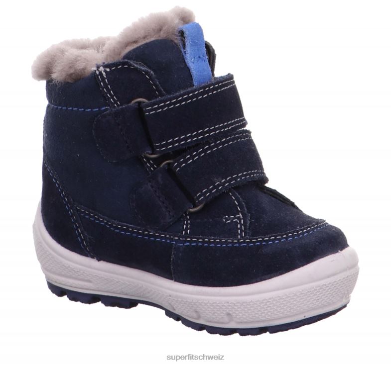 Babys Stiefel 44B2D439 Superfit groovy - Stiefel mit Klettverschluss Blau