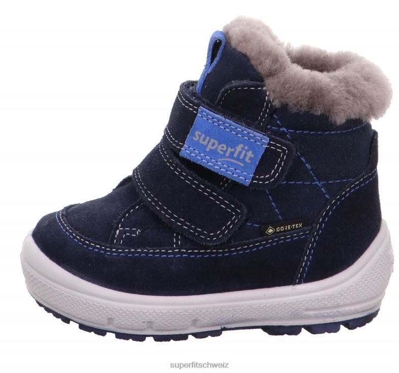 Babys Stiefel 44B2D439 Superfit groovy - Stiefel mit Klettverschluss Blau