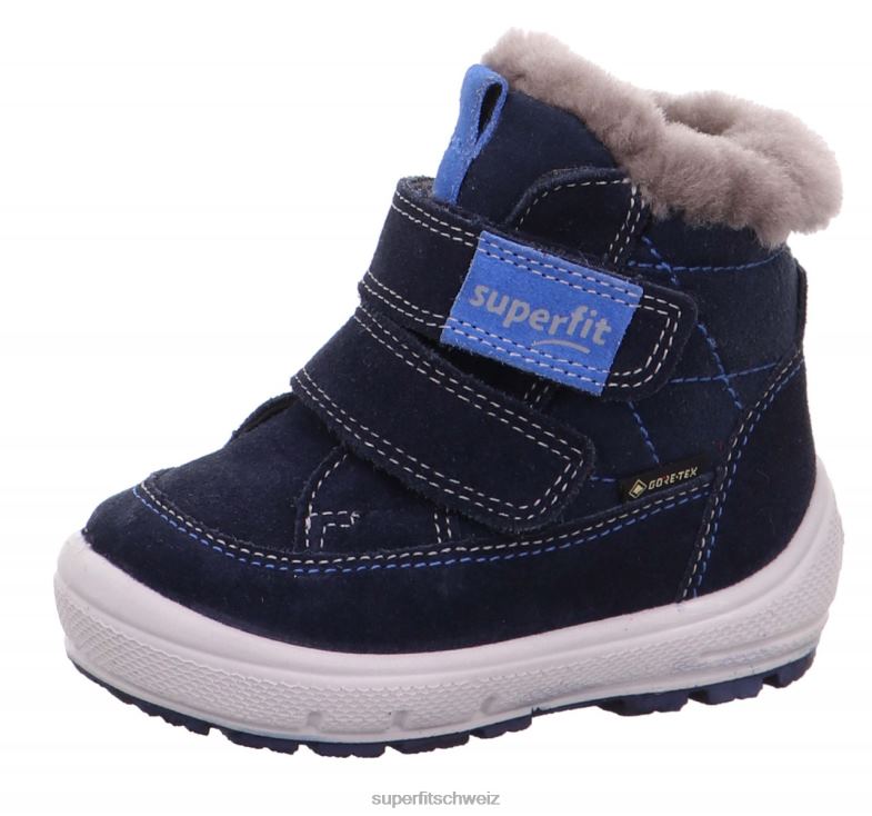 Babys Stiefel 44B2D439 Superfit groovy - Stiefel mit Klettverschluss Blau
