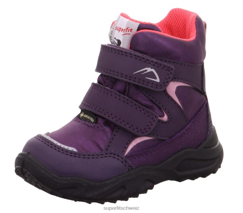 Babys Stiefel 44B2D440 Superfit Glacier - Stiefel mit Klettverschluss Purpur Rosa