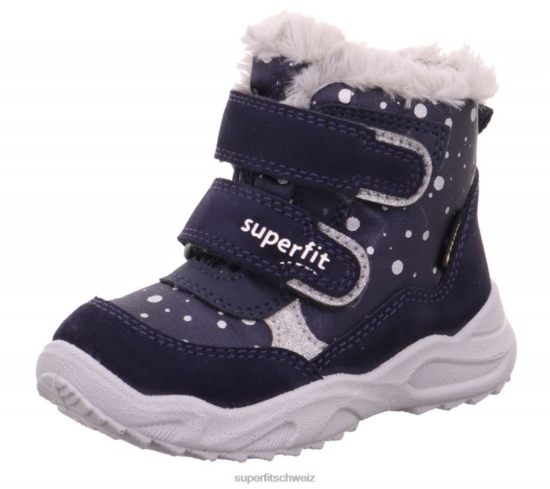 Babys Stiefel 44B2D441 Superfit Glacier - Stiefel mit Klettverschluss Blau