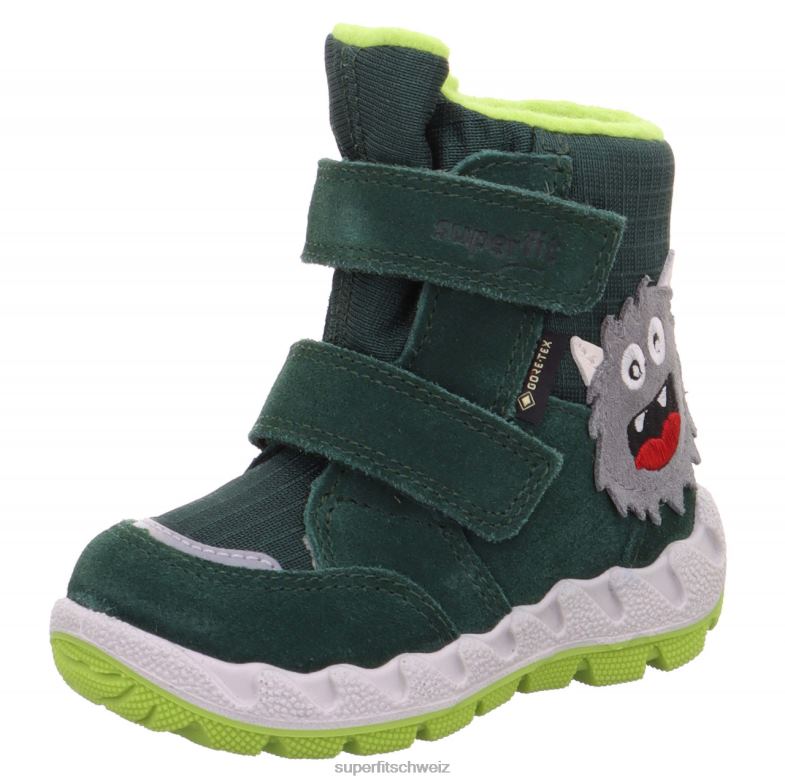 Babys Stiefel 44B2D447 Superfit Icebird - Stiefel mit Klettverschluss grün/hellgrün