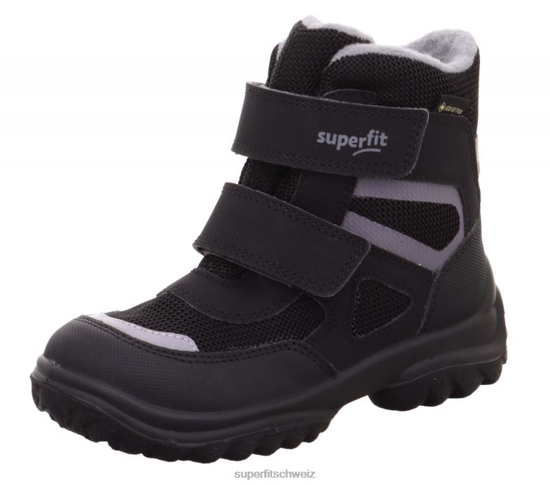 Babys Stiefel 44B2D449 Superfit Pistenraupe - Stiefel mit Klettverschluss schwarzgrau