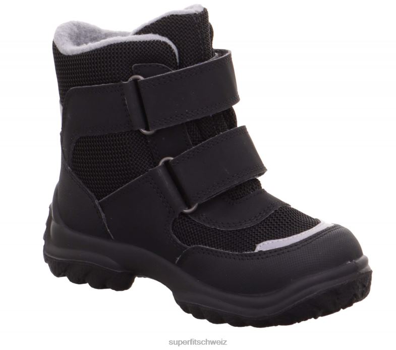 Babys Stiefel 44B2D449 Superfit Pistenraupe - Stiefel mit Klettverschluss schwarzgrau