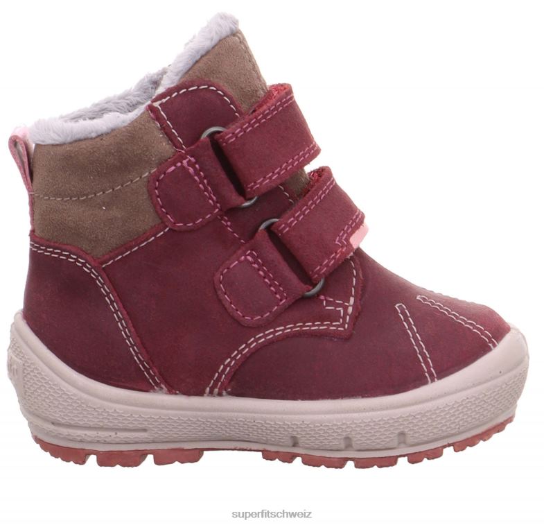 Babys Stiefel 44B2D450 Superfit groovy - Stiefel mit Klettverschluss rosa/grau
