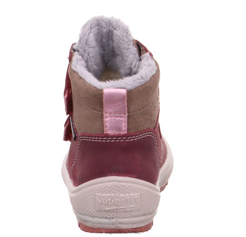 Babys Stiefel 44B2D450 Superfit groovy - Stiefel mit Klettverschluss rosa/grau