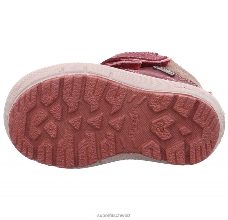 Babys Stiefel 44B2D450 Superfit groovy - Stiefel mit Klettverschluss rosa/grau