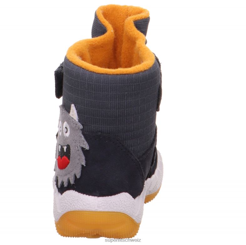 Babys Stiefel 44B2D451 Superfit Icebird - Stiefel mit Klettverschluss grau/gelb