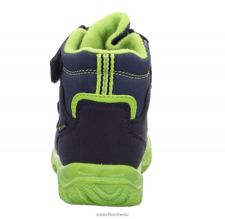 Babys Stiefel 44B2D452 Superfit husky1 - Stiefel mit Klettverschluss Blau Grün