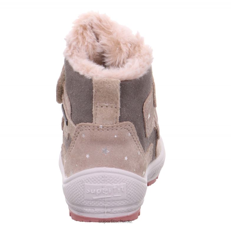 Babys Stiefel 44B2D453 Superfit groovy - Stiefel mit Klettverschluss beige/grau