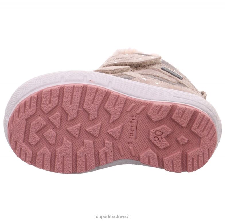 Babys Stiefel 44B2D453 Superfit groovy - Stiefel mit Klettverschluss beige/grau