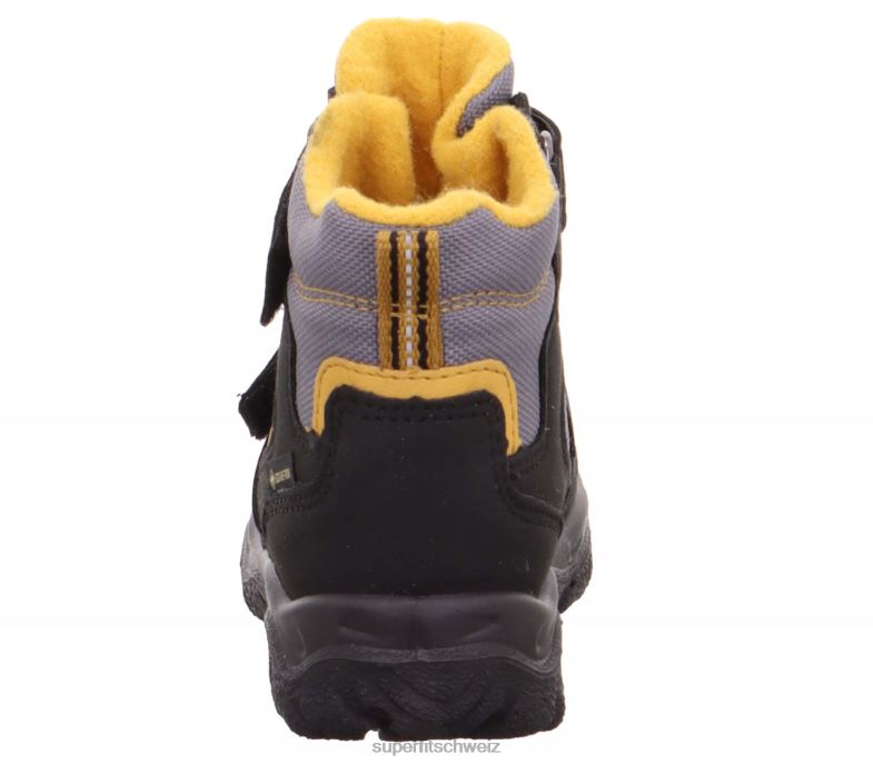 Babys Stiefel 44B2D454 Superfit husky1 - Stiefel mit Klettverschluss Schwarz Gelb