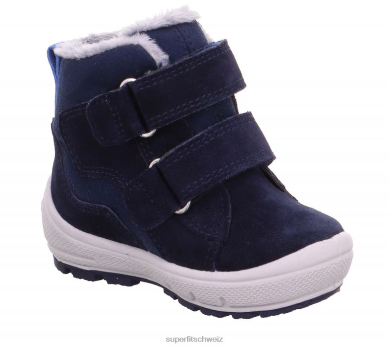 Babys Stiefel 44B2D455 Superfit groovy - Stiefel mit Klettverschluss blau/hellblau