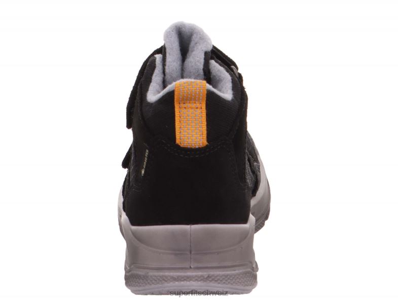 Babys Stiefel 44B2D456 Superfit Mars - Stiefel mit Klettverschluss schwarz/orange