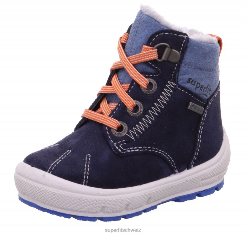 Babys Stiefel 44B2D459 Superfit groovy - Stiefel mit Schnürung Blau Rot