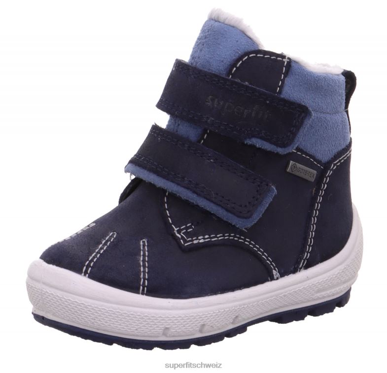 Babys Stiefel 44B2D462 Superfit groovy - Stiefel mit Klettverschluss Blau