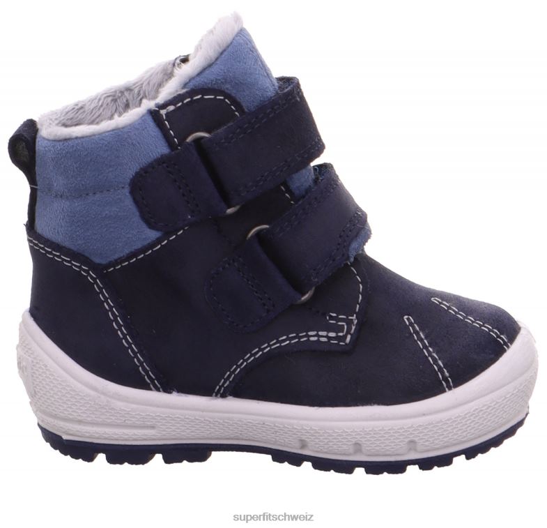 Babys Stiefel 44B2D462 Superfit groovy - Stiefel mit Klettverschluss Blau