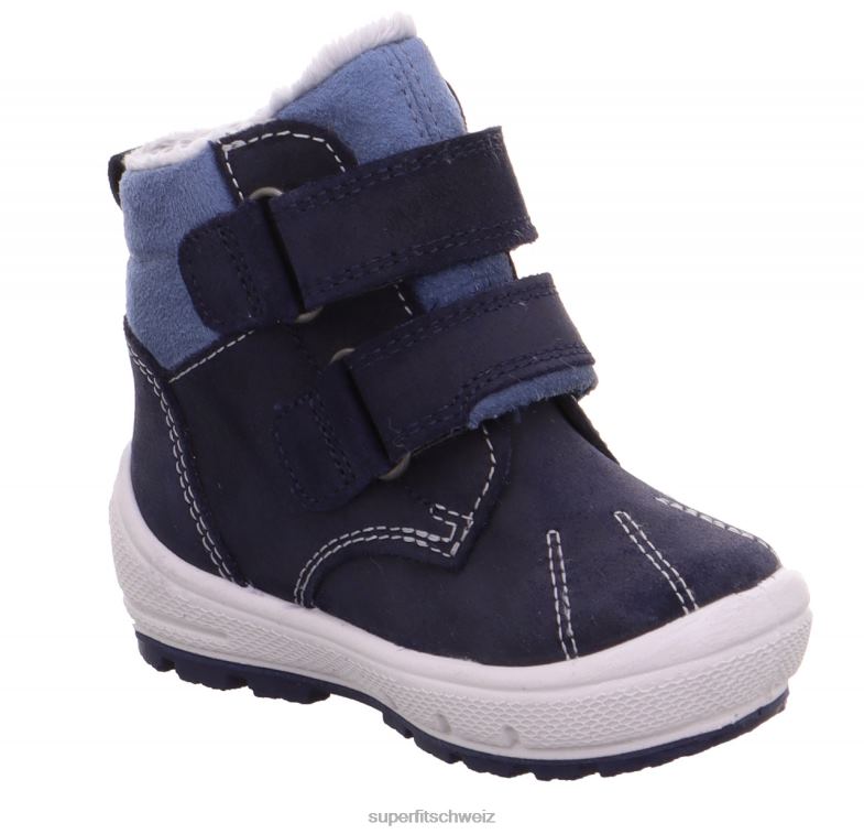 Babys Stiefel 44B2D462 Superfit groovy - Stiefel mit Klettverschluss Blau