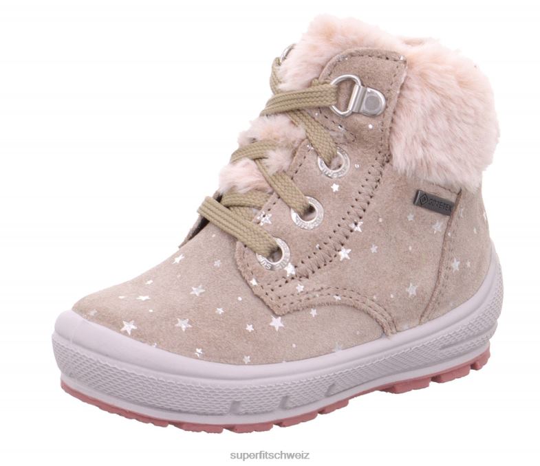 Babys Stiefel 44B2D465 Superfit groovy - Stiefel mit Schnürung Beige