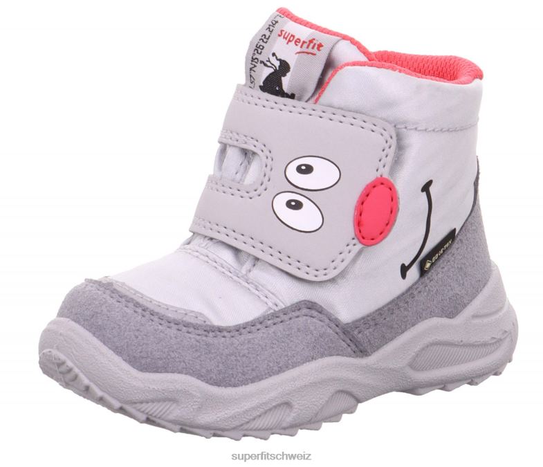 Babys Stiefel 44B2D467 Superfit Glacier - Stiefel mit Klettverschluss hellgrau/rosa