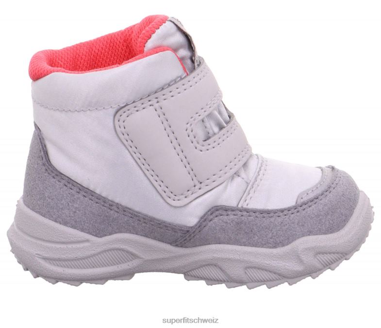 Babys Stiefel 44B2D467 Superfit Glacier - Stiefel mit Klettverschluss hellgrau/rosa