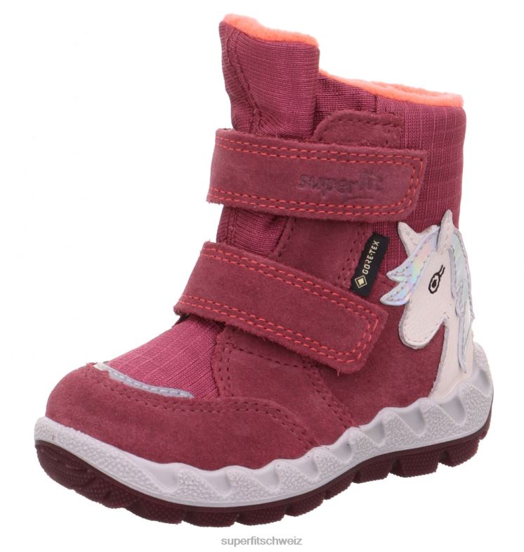 Babys Stiefel 44B2D468 Superfit Icebird - Stiefel mit Klettverschluss rosa/orange