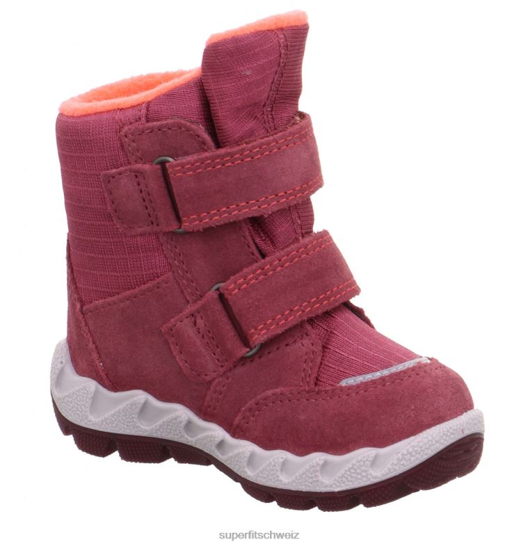 Babys Stiefel 44B2D468 Superfit Icebird - Stiefel mit Klettverschluss rosa/orange