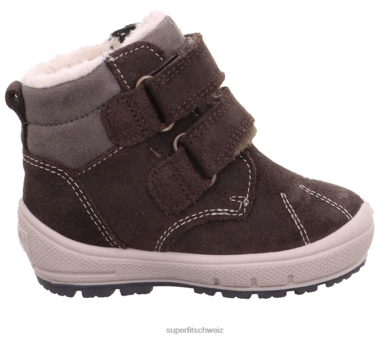 Babys Stiefel 44B2D470 Superfit groovy - Stiefel mit Klettverschluss Braun-grau