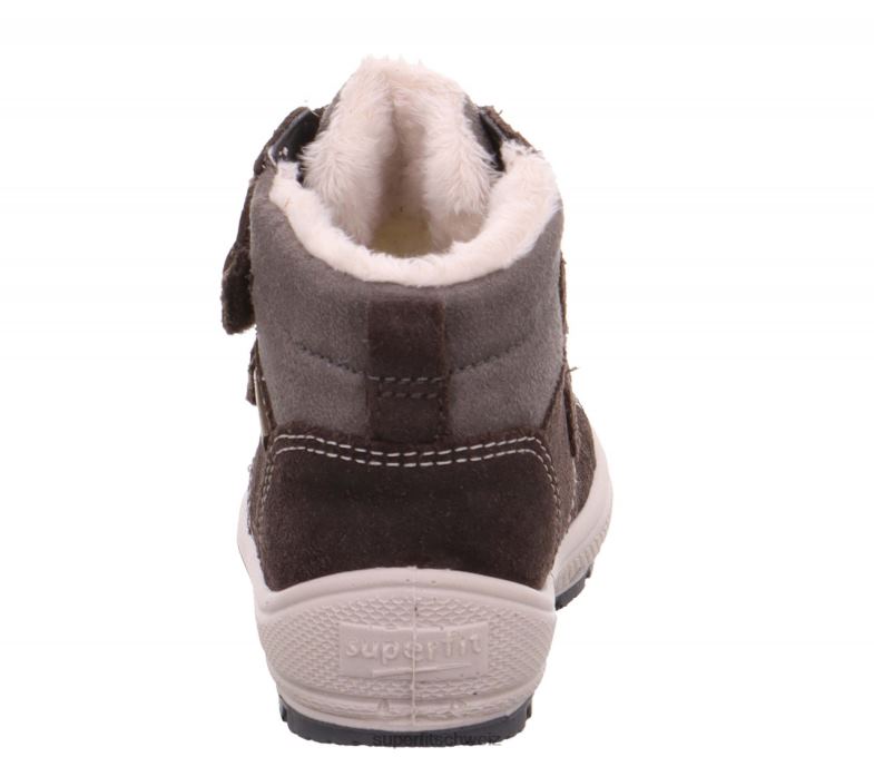 Babys Stiefel 44B2D470 Superfit groovy - Stiefel mit Klettverschluss Braun-grau