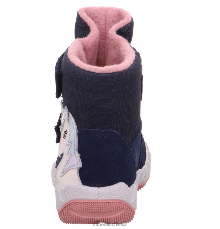 Babys Stiefel 44B2D471 Superfit Icebird - Stiefel mit Klettverschluss Blau Rosa