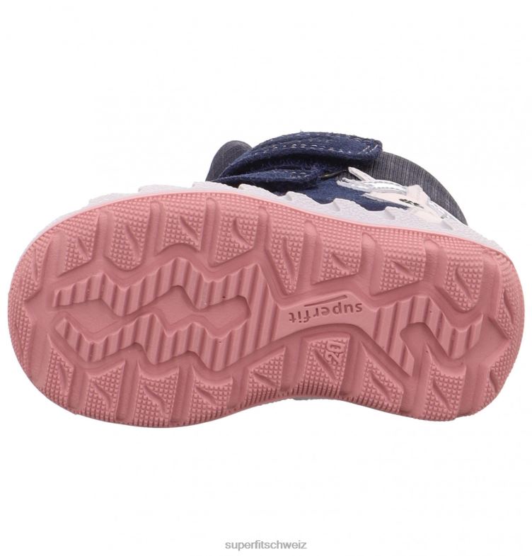 Babys Stiefel 44B2D471 Superfit Icebird - Stiefel mit Klettverschluss Blau Rosa