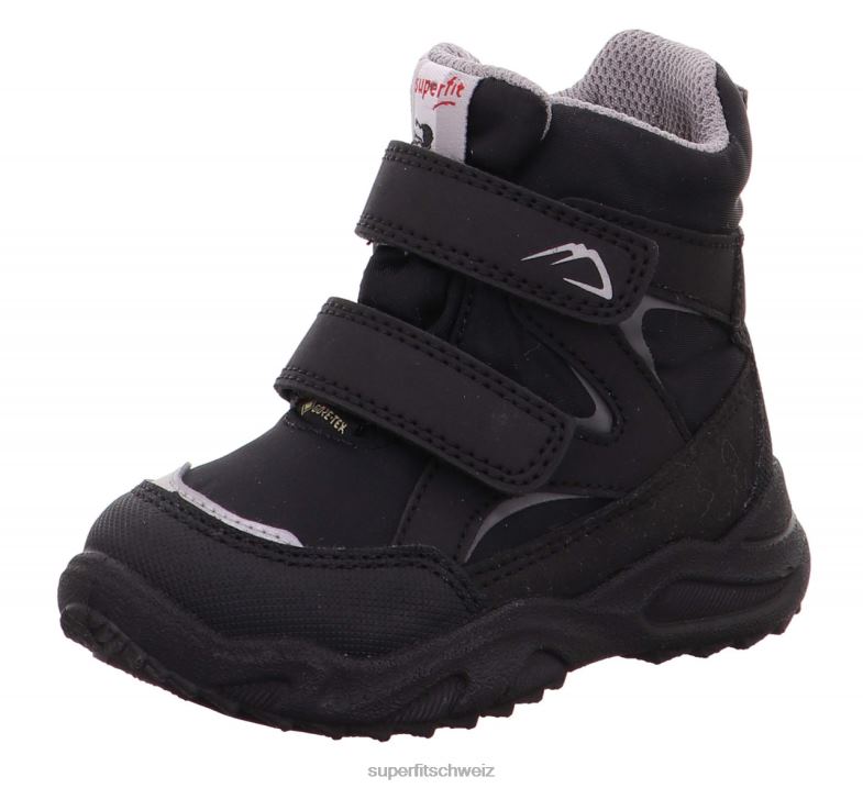 Babys Stiefel 44B2D472 Superfit Glacier - Stiefel mit Klettverschluss schwarz/hellgrau