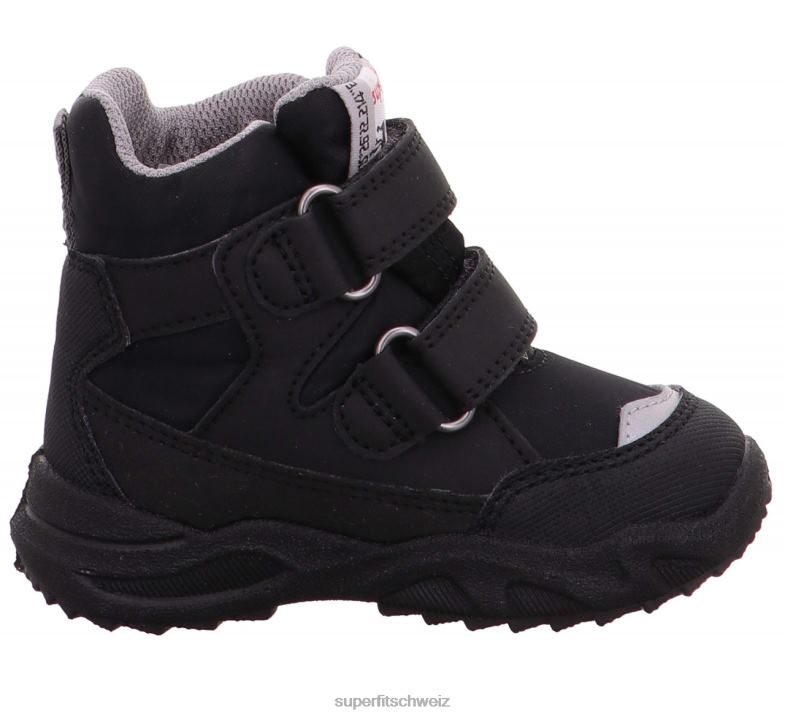 Babys Stiefel 44B2D472 Superfit Glacier - Stiefel mit Klettverschluss schwarz/hellgrau