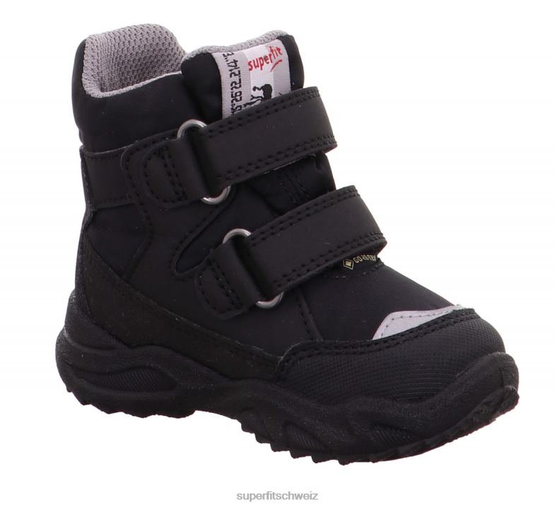 Babys Stiefel 44B2D472 Superfit Glacier - Stiefel mit Klettverschluss schwarz/hellgrau