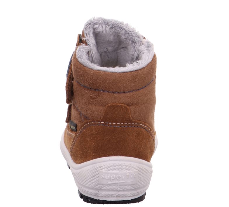 Babys Stiefel 44B2D473 Superfit groovy - Stiefel mit Klettverschluss braun/blau